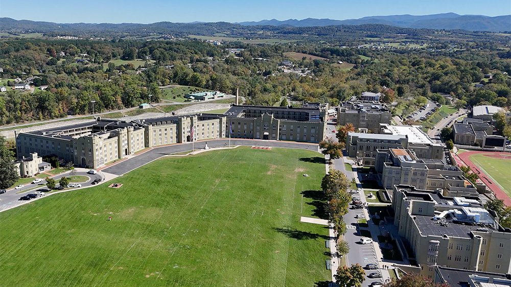 barracks from drone